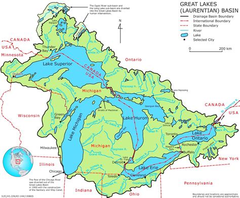 5 Great Lakes Usa Map – Topographic Map of Usa with States