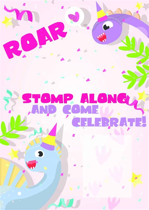 Free Printable Dinosaur Birthday Invitations - 3 Different Designs - Party with Unicorns