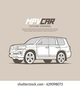 Suv Car Outline Vector Illustration Stock Vector (Royalty Free) 629098073 | Shutterstock