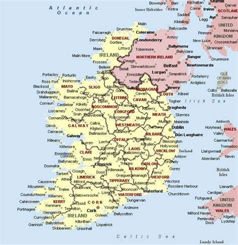 Ireland Cities Map