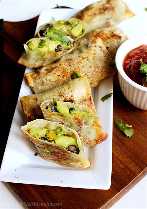 Baked Avocado Egg Rolls - Chelsey Amer