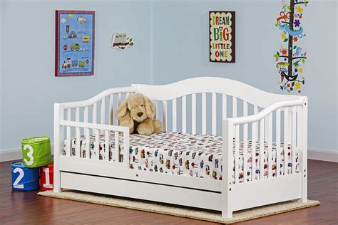 Dream On Me Toddler Day Bed with Storage Drawer, White - Baby - Toddler Furniture - Toddler Beds