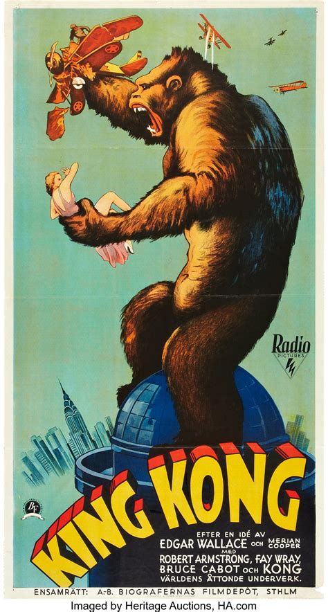 King Kong (RKO, 1933). Swedish Oversized (25.5" X 47").. ... Movie ...