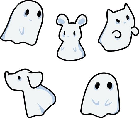 Premium Vector | A cartoon of a ghost a dog and a cat