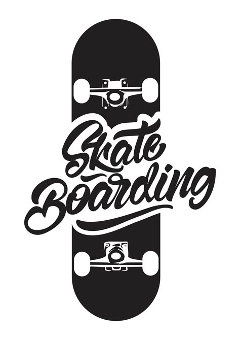 Black and White Skateboarding Logo for T-shirt 1343487 Vector Art at Vecteezy