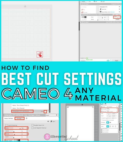 Silhouette CAMEO 4 Cut Settings: How to Find The Best Settings for ANY Material! (Video ...