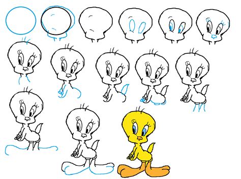 how to draw tweety bird step by step - Learn To Draw And Paint