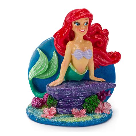 Penn Plax The Little Mermaid Ariel on Rock Aquarium Ornament, 1.75" L X ...