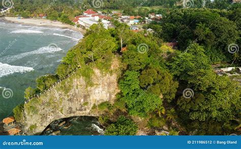 Aerial View of Karang Bolong Beach and Its Wonderful Sunset View. at Anyer Beach with Noise ...