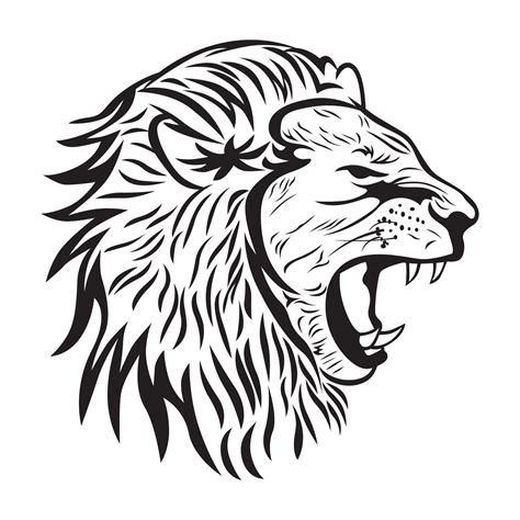 male lion head sketch and drawing 2071473 Vector Art at Vecteezy