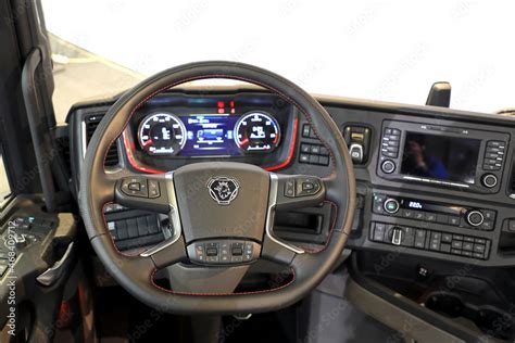 Next Generation Scania Truck Interior with Steering Wheel and Dashboard ...