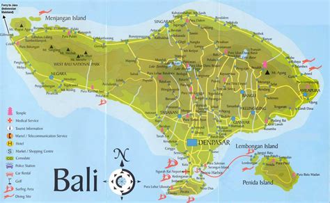 Stadtplan von Bali | Detaillierte gedruckte Karten von Bali, Indonesien der Herunterladenmöglichkeit