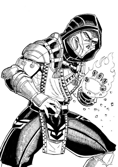 Mortal Kombat Scorpion Coloring Page - Free Printable Coloring Pages for Kids