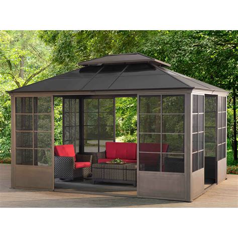 Sunjoy 9 Ft. W x 14 Ft. D Metal Permanent Gazebo | Wayfair.ca