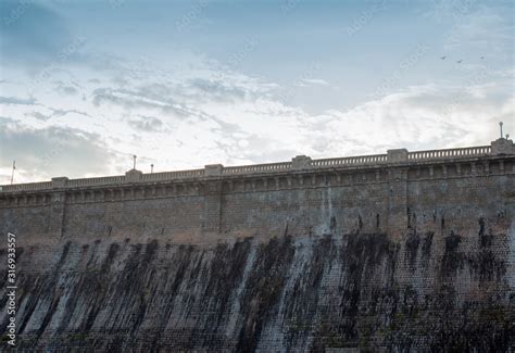 Beautiful view of the majestic Krishna Raja Sagara dam in Mysore, Karnataka, India. View of the ...