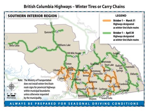 Winter Tires Required On BC Highways; $121 Fine If Drivers Ignore