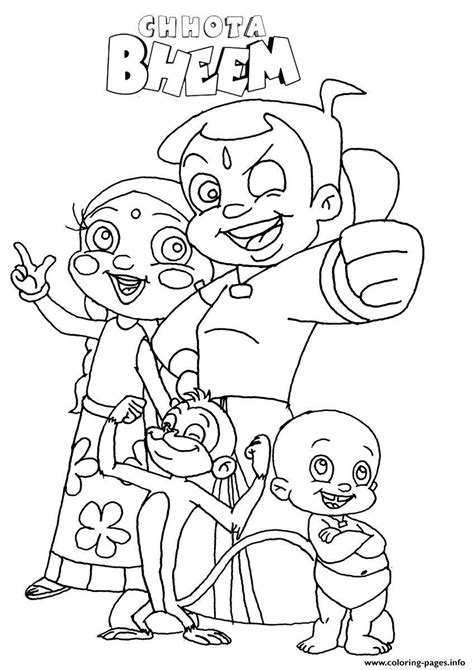 Chota Bheem For Kids Coloring Pages Printable