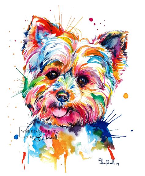 Colorful Yorkshire Terrier Art Print - Print of my Yorkie Original Watercolor Painting | Yorkie ...