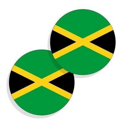 Jamaica Flag Stickers Flag Decals Vinyl Round Indoor Outdoor Circles 4 pack | eBay