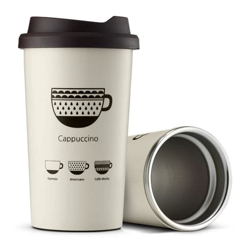 JVR Stainless Steel Reusable Coffee Cup | Double Wall Vacuum Insulated Travel Coffee Mug with ...