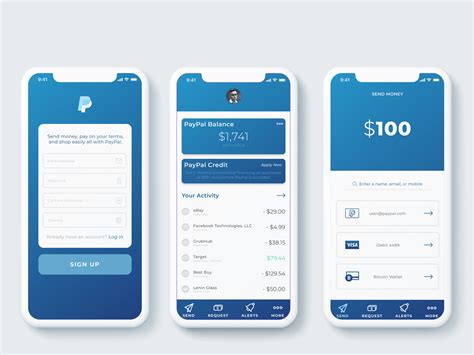 Paypal App UI by Nigel Bland on Dribbble