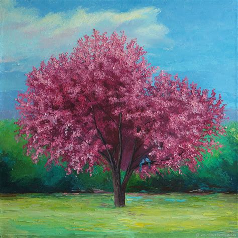 Painting cherry Blossoms, oil on canvas – купить на Ярмарке Мастеров – G8RD9COM | Pictures, Moscow