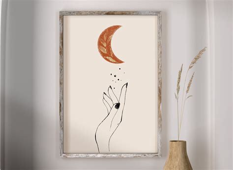 Printable Moon Wall Art Boho Moon Wall Decor Instant - Etsy | Moon wall ...