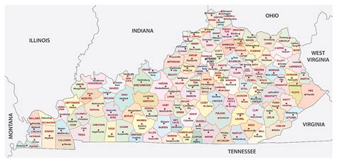 Kentucky Counties Map Printable