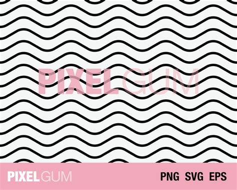 Seamless Wavy Line Pattern SVG, Squiggly Lines PNG Background, Curvy ...