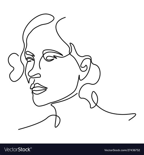 Abstract doodle sketch portrait female face Vector Image