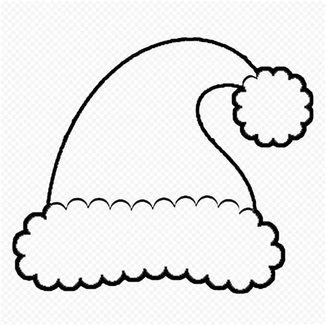 HD Outline Black Christmas Santa Claus Hat PNG | Santa hat pattern, Santa claus hat, Diy ...