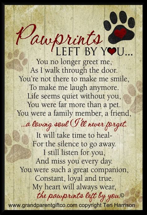 Dog Memorial Poems