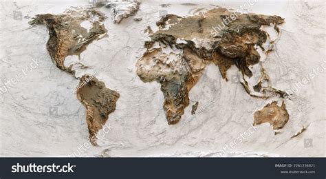 3d World Map Earth Exaggerated Topographic Stock Illustration 2261234821 | Shutterstock