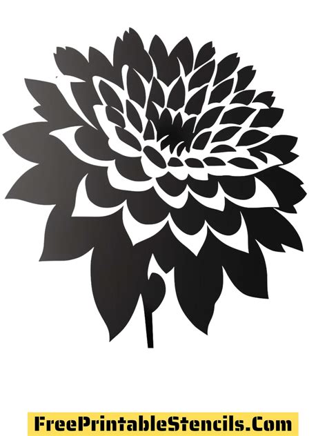 14 Free Printable Dahlia Stencils and Silhouettes - Free Printable Stencils