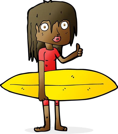 cartoon surfer girl 12262427 Vector Art at Vecteezy