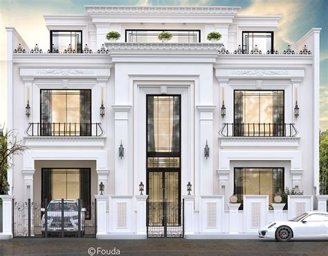 Luxury Villa Exterior Design on Behance | Classic house design, House ...