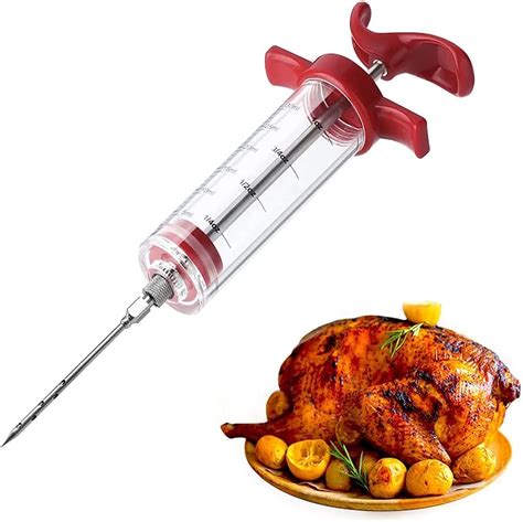 Buy Prachit Stainless Steel Meat Injector Syringe Kit Marinade Flavor Food Injector Syringes ...