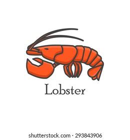 Red Lobster Logo Vector Line Art Stock Vector (Royalty Free) 293843906 ...