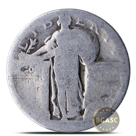 90% Silver Standing Liberty Quarter - $0.25 Face Value EACH (Cull, No Date)