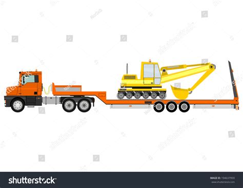 Cartoon Tractor Unit Heavy Trailer Isolated Stock Vector (Royalty Free) 194637959 | Shutterstock