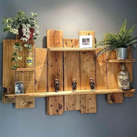 Rustic Pallet Wall Shelf Diy Pallet Wall Art, Pallet Wall Shelves, Pallet Walls, Wooden Pallet ...