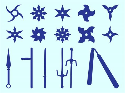 Ninja Weapons Set Vector Art & Graphics | freevector.com