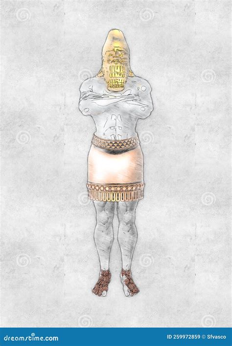 King Nebuchadnezzar`s Dream Statue Daniel`s Prophecies Antique Design Illustration Royalty-Free ...