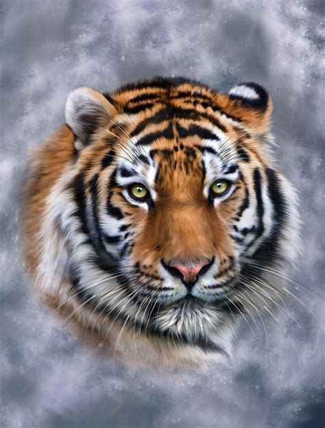 Siberian Tiger Digital Art by Julie L Hoddinott