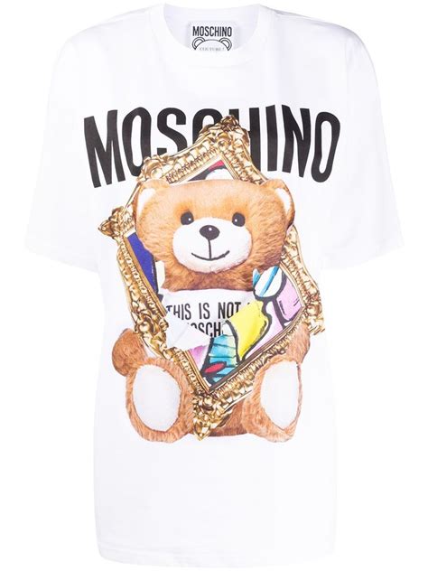 Moschino logo-print T-shirt - Farfetch | Moschino logo prints, Print t ...