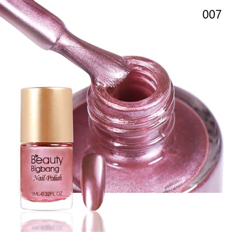 9ML Light Pink Metallic Lacquer Nail Polish Mirror Effect Nail Varnish 007 | BeautyBigBang