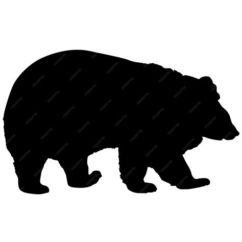 Premium Vector | Silhouette brown bear on a white background