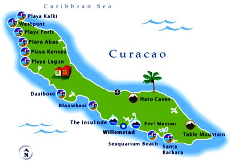 Map Curacao Beaches Share Map | Beach Map