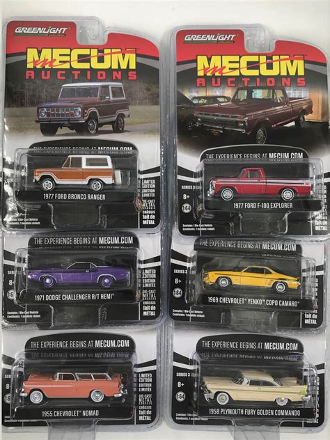 Greenlight 1:64 Mecum Auctions Series 3 - Complete Set of 6 Cars - 1:64 Diecast Treasure Hunts ...