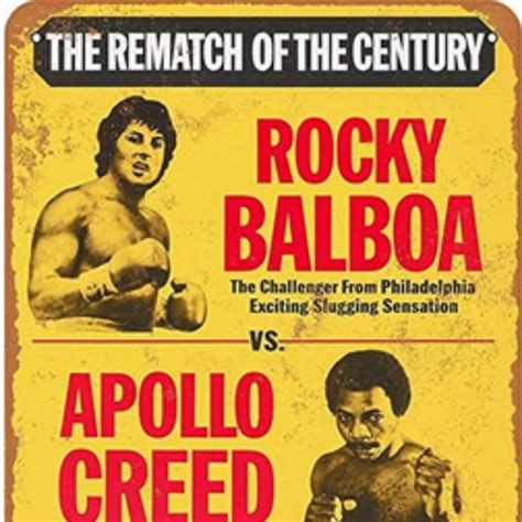 Wall Decor | Rocky Balboa Vs Apollo Creed The Rematch Of The Century 12 X 8 Gym Metal Sign ...